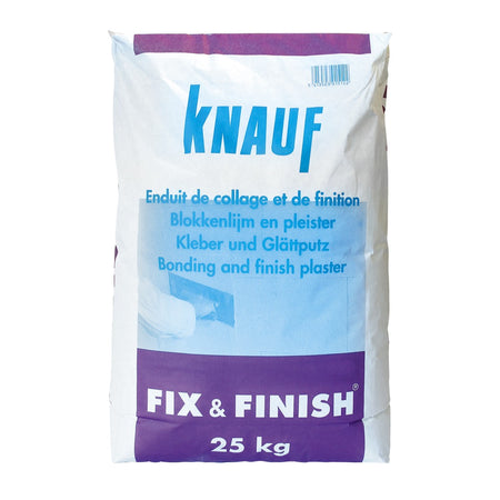 Knauf Fix & Finish gipsmortel pleister wit 25 kg-041558