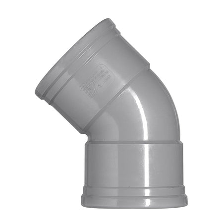Bocht PVC 2x manchetmof Ø 110 mm 45° KOMO-keur-050068