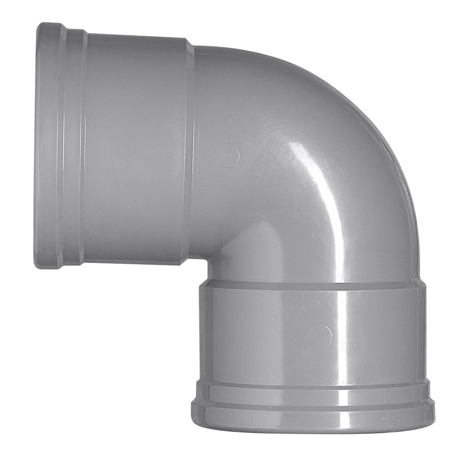 Bocht PVC 2x manchetmof Ø 125 mm 87° KOMO-keur-050092
