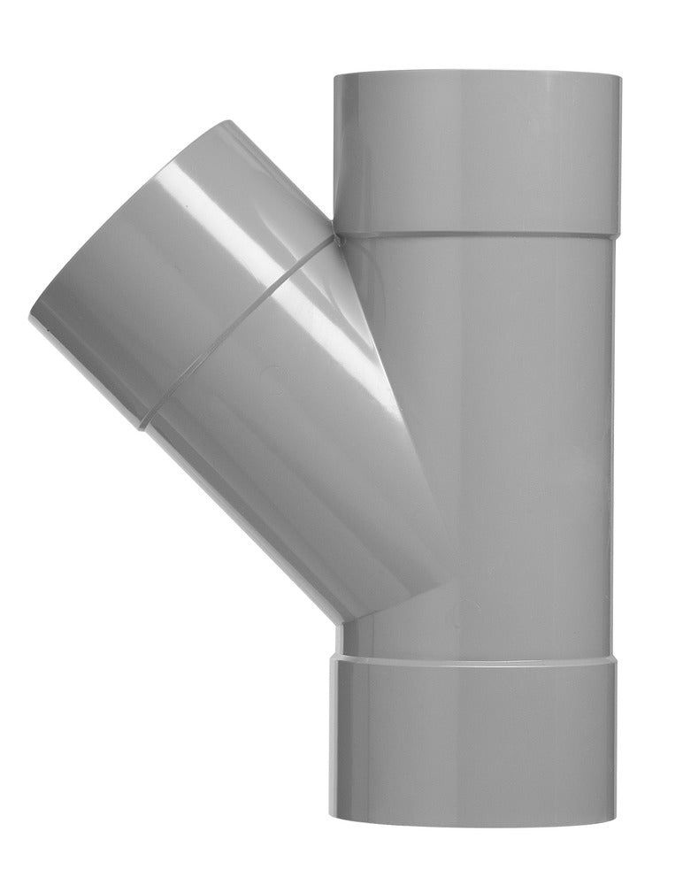 T-Stuk PVC 3x lijmmof wanddikte 3,2 mm Ø 75x40 mm 45° KOMO-keur-050211