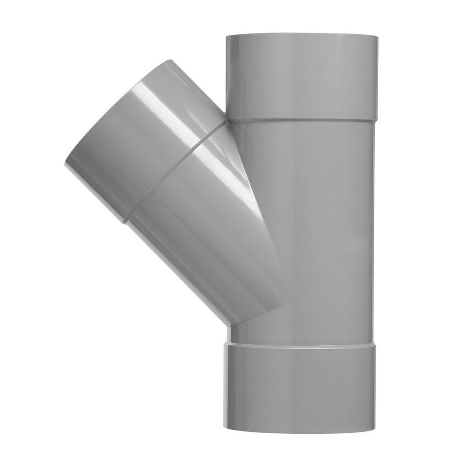 T-Stuk PVC 3x lijmmof wanddikte 3,2 mm Ø 75x50 mm 45° KOMO-keur-050246