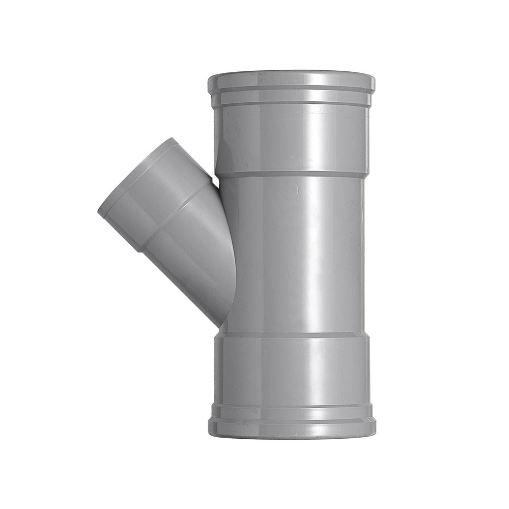 T-Stuk PVC 3x manchetmof Ø 125x110 mm 45° KOMO-keur-050386