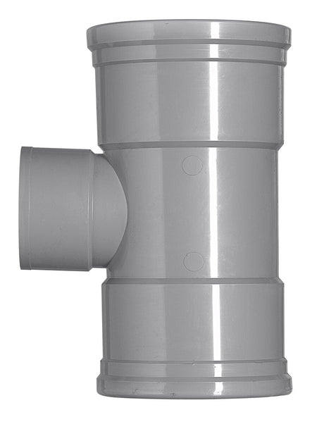 T-Stuk PVC 3x manchetmof Ø 125x110 mm 87° KOMO-keur-050394