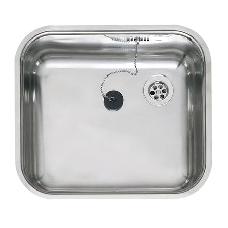 Reginox Spoelbak B2814RLU02GDS RVS 40x35cm enkel vierkant opbouw afvoer 50 cm-078824