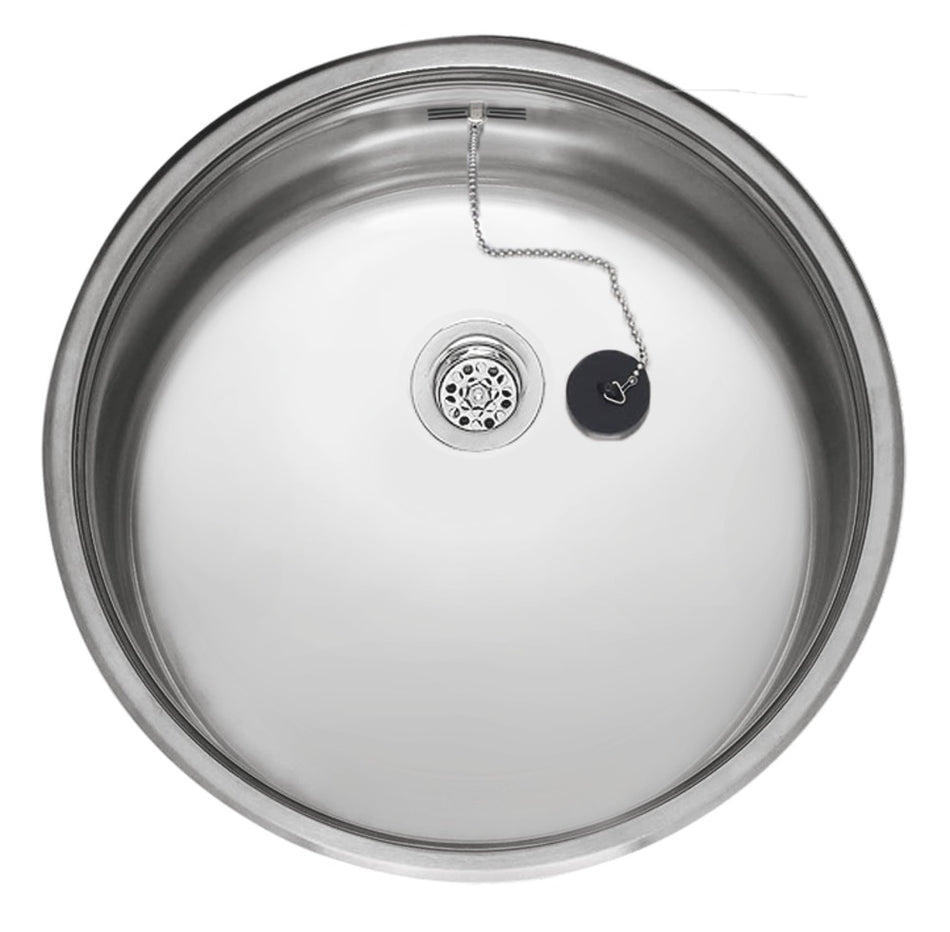 Reginox Spoelbak B2903LLU02GDS RVS 50cm rond met inleg afvoer-078840