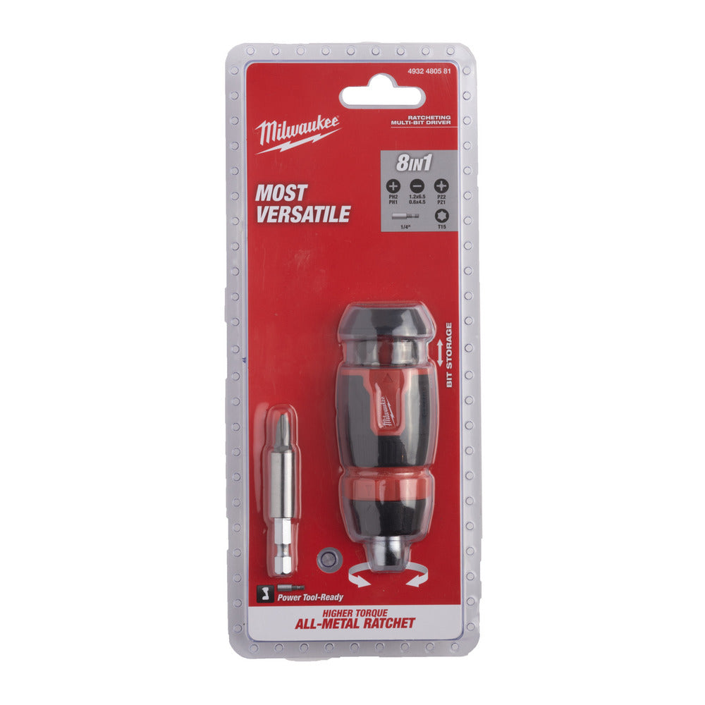Milwaukee Schroevendraaier Multi-Bit 8-In-1 Ratel Compact-10000073
