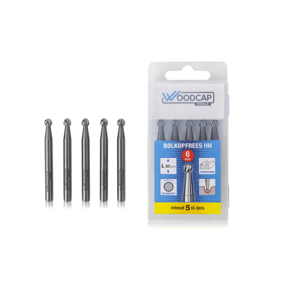 Woodcap Tools HM Bolkopfrees ø6mmx6x60mm 5st-10000173