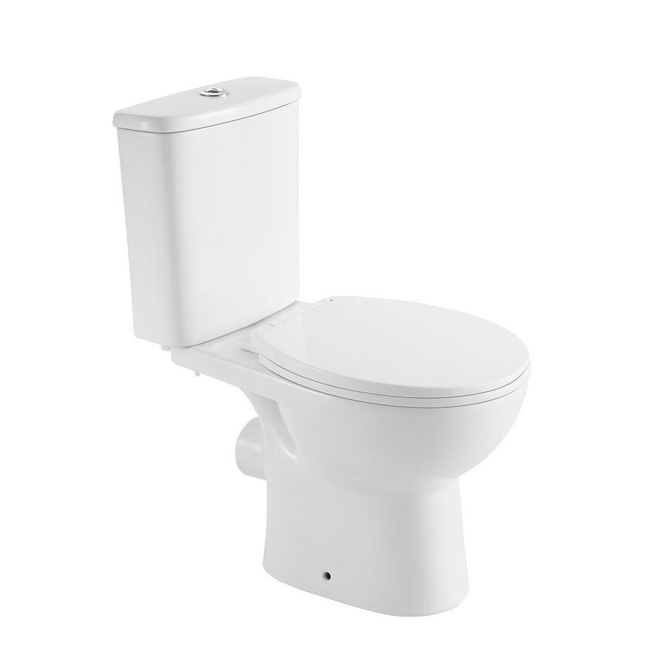 Duoblok Toilet Staand Rimless PK Met Toiletzitting Glans Wit-10001025