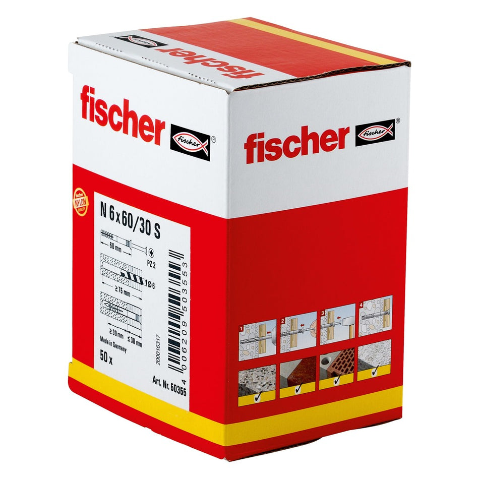 fischer Nagelplug N 6x60mm 50st-107597