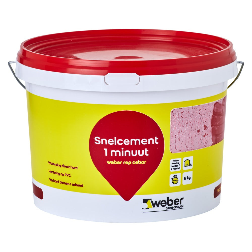 Weber Reparatiemortel Snelcement 1 Minuut Rep Cebar 6kg-113653