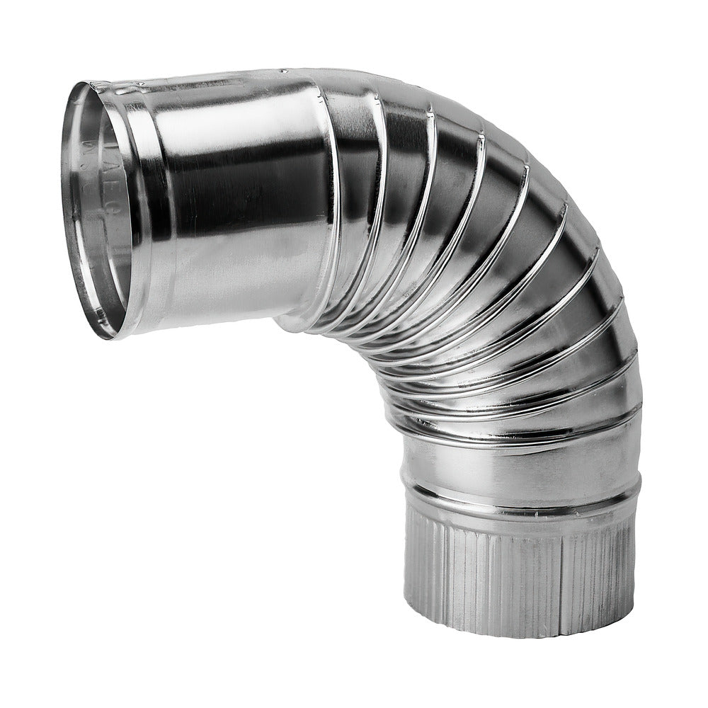 Burgerhout Bocht Rookgasafvoer Aluminium 90° Ø100mm-117744