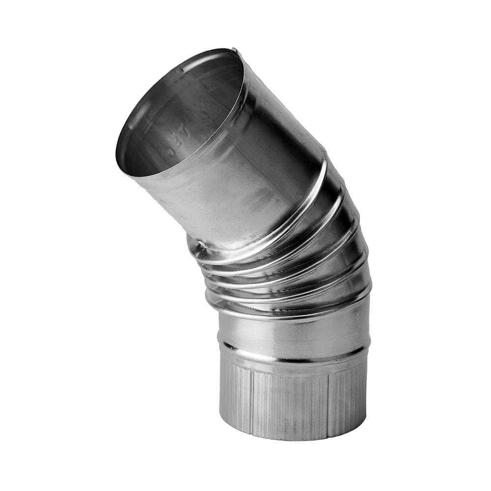 Burgerhout Bocht Rookgasafvoer Aluminium 45° Ø100mm-117809