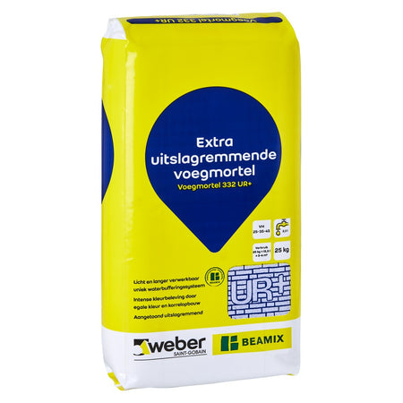 Weber Beamix Voegmortel 332 UR+ Grijs 2773 Extra Uitslagremmend 25kg-321229