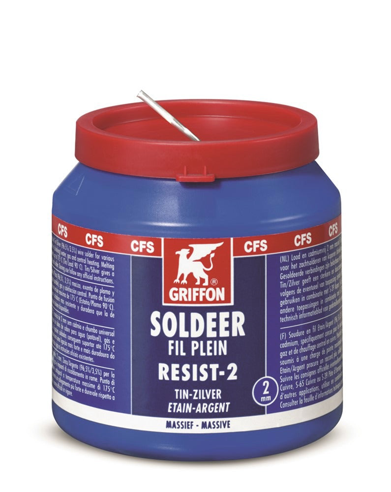 Griffon Soldeerdraad Resist-2 tin/zilver massief Ø 2,0 mm, 500 gr-342027