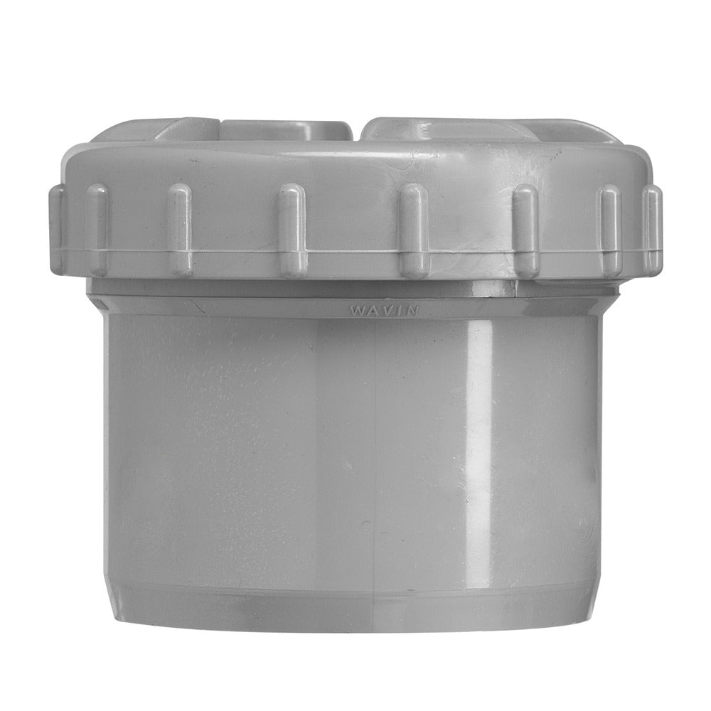 PVC eindstuk wanddikte 3,2 mm Ø 40/50 mm middengrijs met schroefdeksel-351130