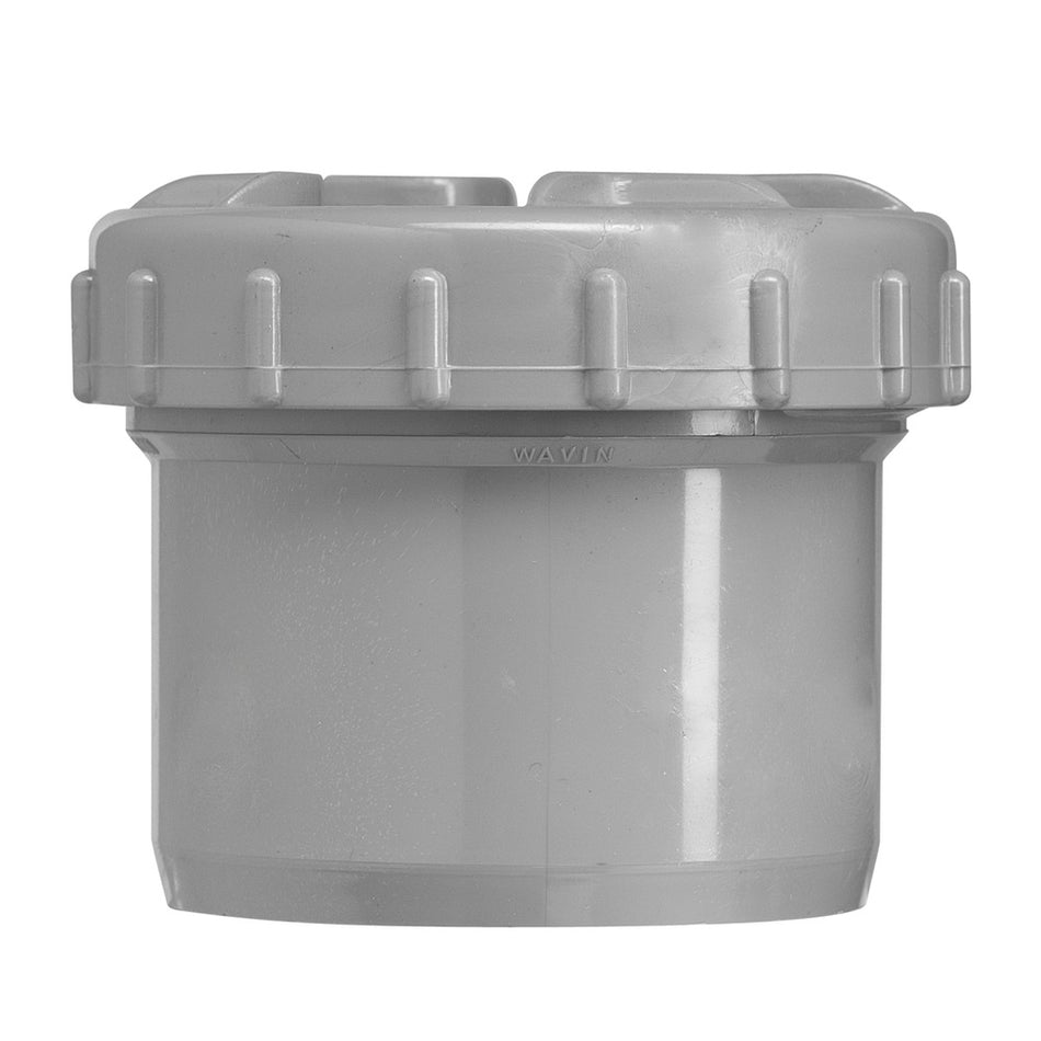 PVC eindstuk wanddikte 3,2 mm Ø 40/50 mm middengrijs met schroefdeksel-351130