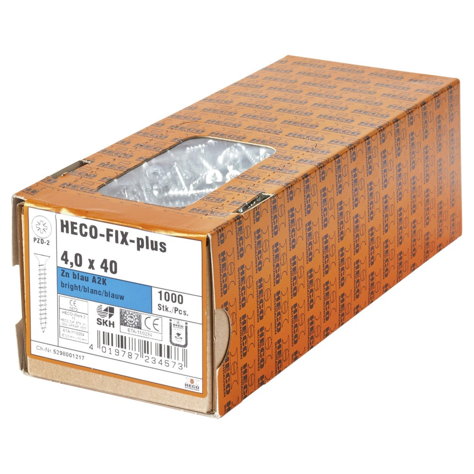 Heco-Fix-Plus universele schroef verzinkt 4,0x40 mm pozidriv 1000 stuks-418973