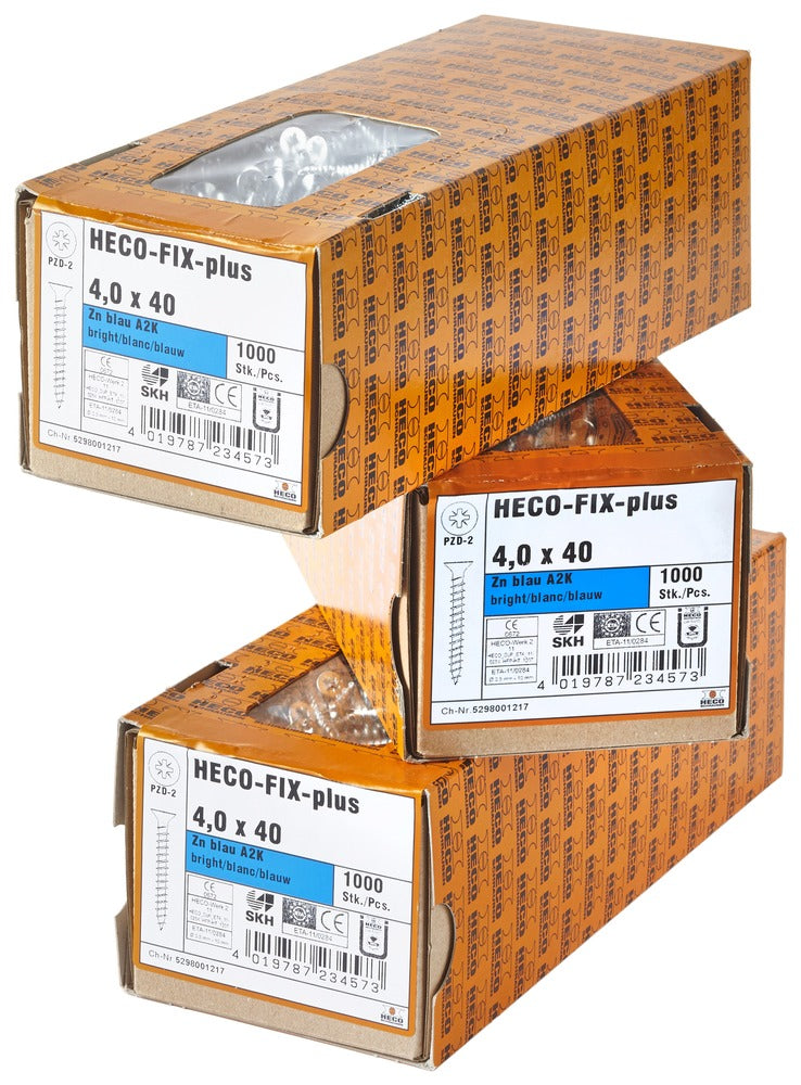 Heco-Fix-Plus universele schroef verzinkt 4,0x40 mm pozidriv 1000 stuks-418973