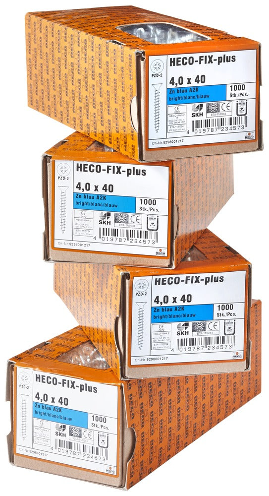 Heco-Fix-Plus universele schroef verzinkt 4,0x40 mm pozidriv 1000 stuks-418973