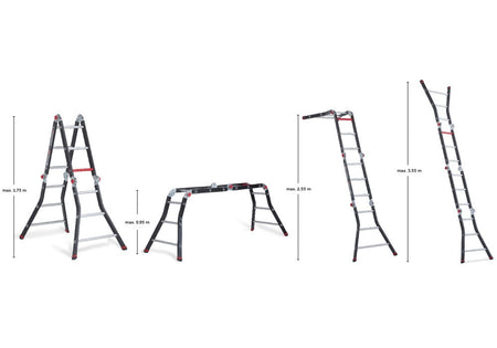 Altrex Varitrex-Prof Vouwladder Prof Aluminium 4x3 Treden Inclusief Platform-445978