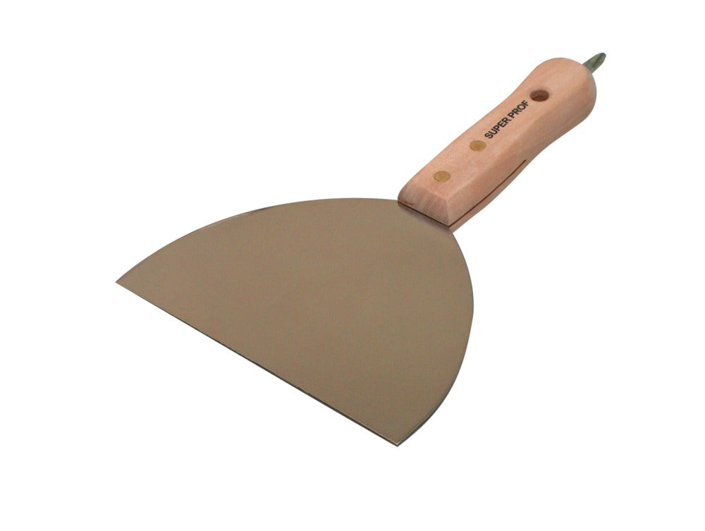 Super Prof Spachtelmes Met Schroefbit Houten Handgreep RVS 150mm-453563