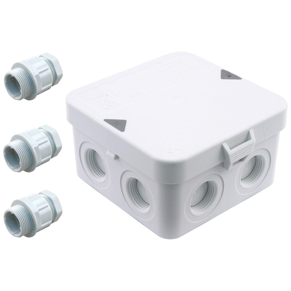 Attema Kabeldoos M20 Incl 3 Wartels Voor Kabels Ø8 - Stof En Spuitwaterdicht (Ip65) Grijs 14mm-471586