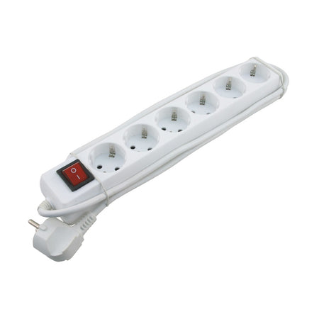 Exin stekkerdoos 6-voudig, randaarde, 2300W 3 x 1.0 mm². 1.5 m wit-472417