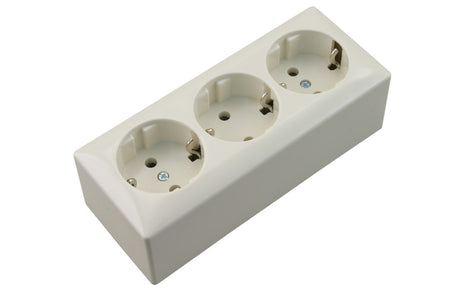 Berker Contactdoos opbouw 3-voudig crème randaarde langwerpig-477147