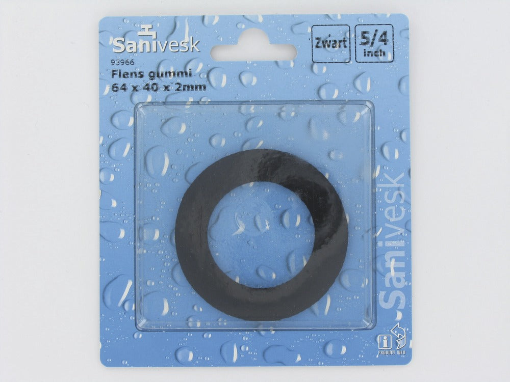 Gummi flens 5/4'' 64x40x2 mm zwart-507077