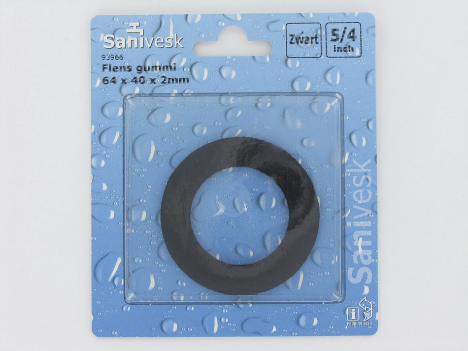 Gummi flens 5/4'' 64x40x2 mm zwart-507077
