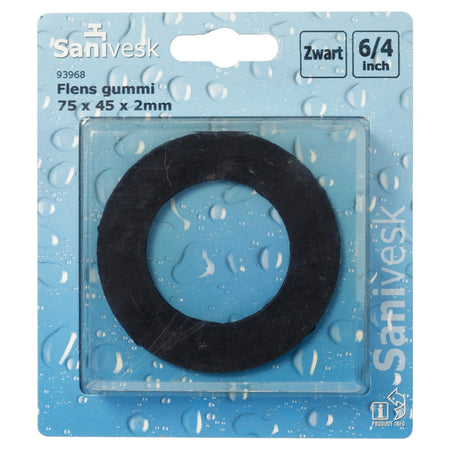 Gummi flens 6/4'' 75x45x2 mm zwart-507085