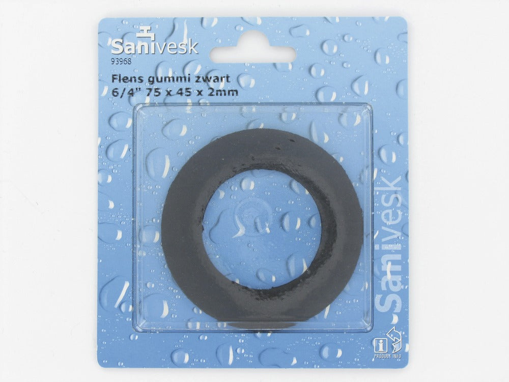 Gummi flens 6/4'' 75x45x2 mm zwart-507085