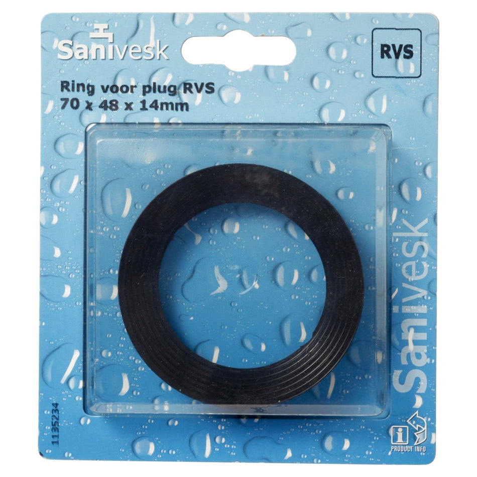 Ring 70x48x14,5 mm voor plug RVS-507123