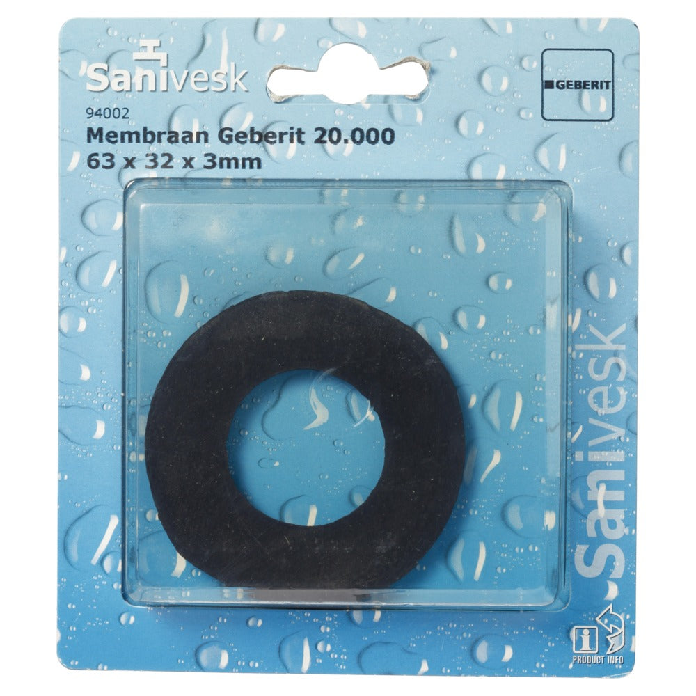 Membraam voor Geberit reservoir type 20000 63x32x3 mm-507182