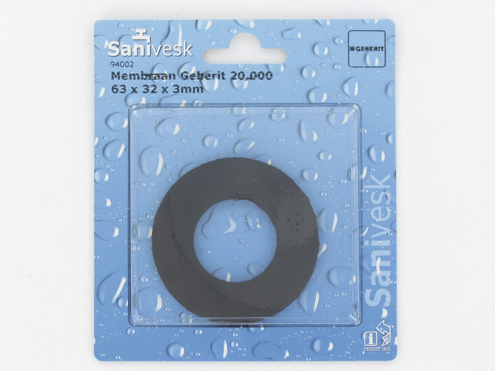 Membraam voor Geberit reservoir type 20000 63x32x3 mm-507182