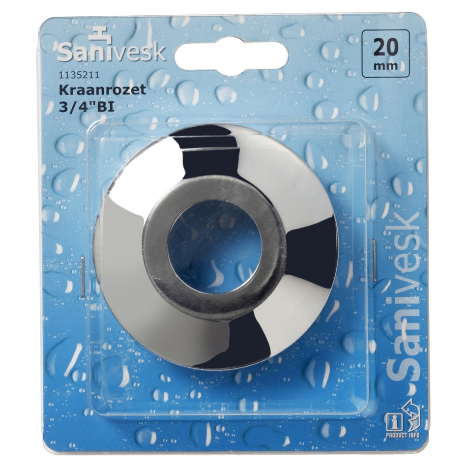 Kraanrozet messing verchroomd 3/4''x20 mm-507832