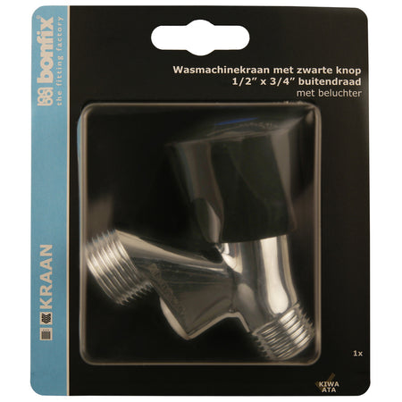 BONFIX Wasmachinekraan zwart met beluchter-508307