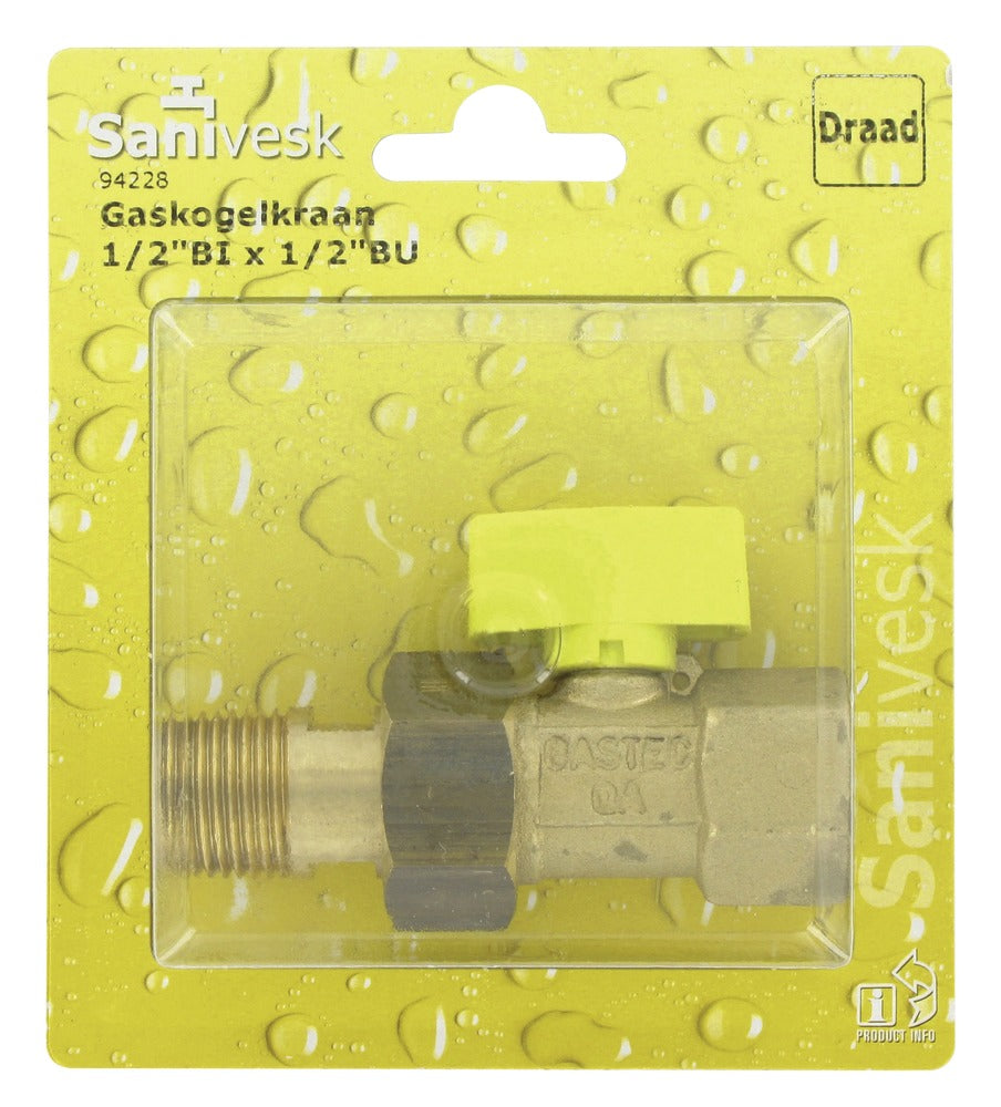 Gaskogelkraan 1/2'' binnendraad/buitendraad-508331