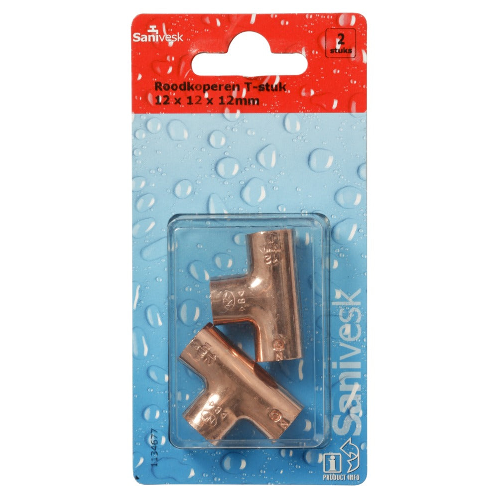 T-stuk roodkoper 12x12x12 mm-509140