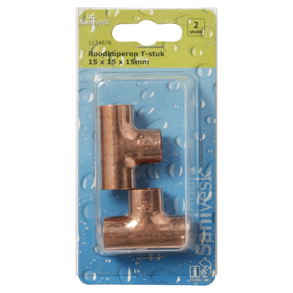 T-stuk roodkoper 15x15x15 mm-509159