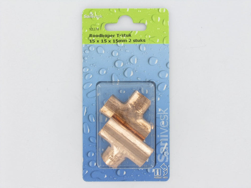 T-stuk roodkoper 15x15x15 mm-509159