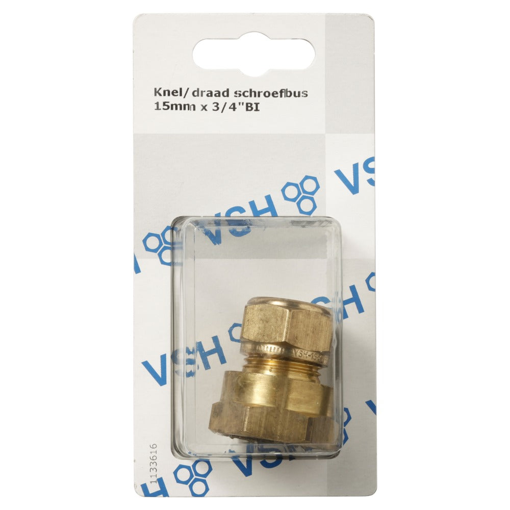 VSH Knel/draad schroef buitendraads 15 mm x 3/4 binnendraad-511442