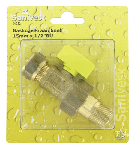 Gaskogelkraan knel 15 mm x 1/2'' buitendraad-513761