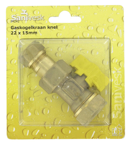 Gaskogelkraan 22x15 mm-514317