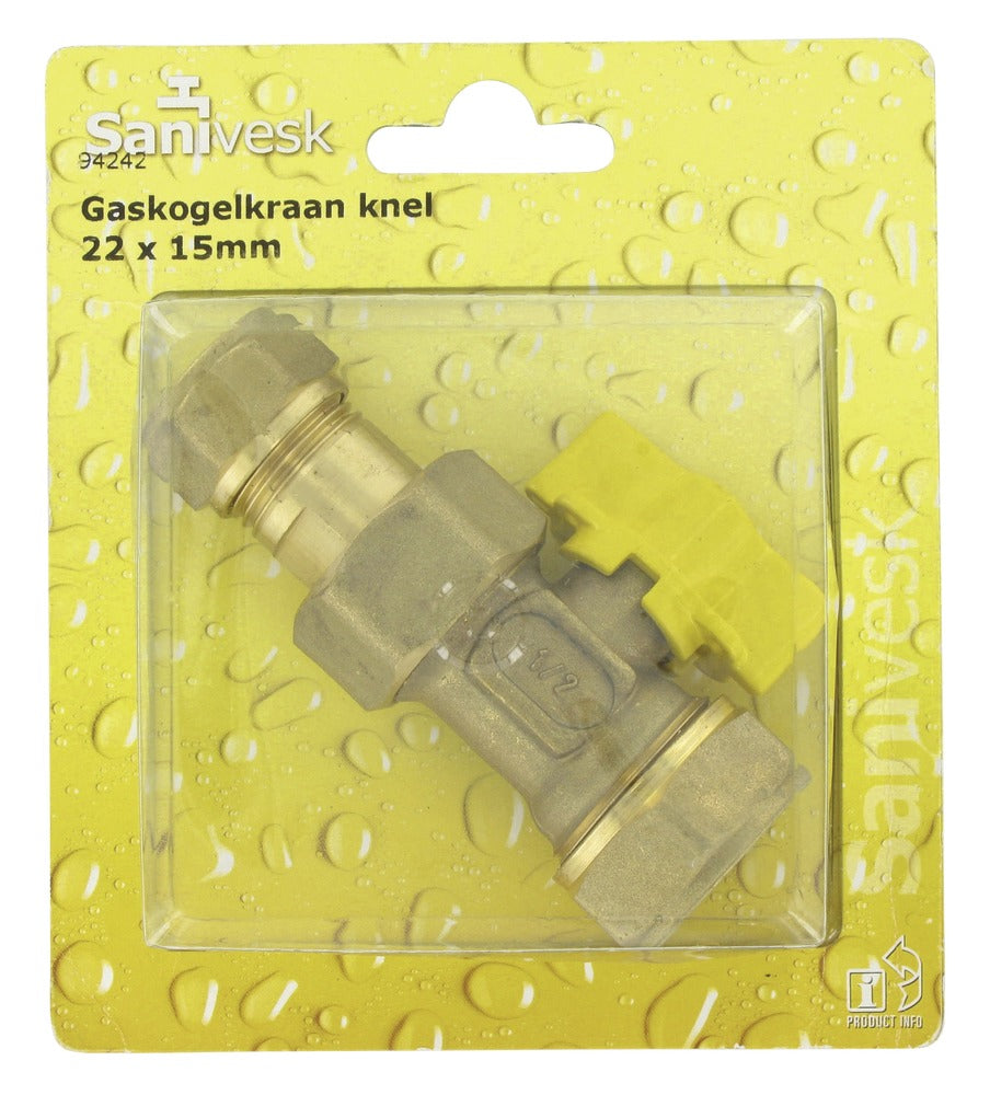 Gaskogelkraan 22x15 mm-514317