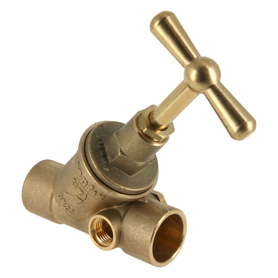 BONFIX Soldeer stopkraan 22x22 mm met aftap-514813