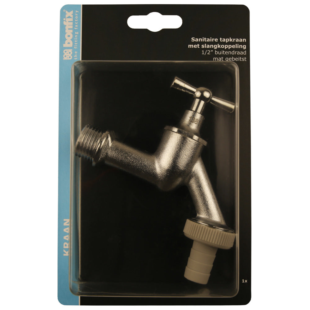 BONFIX Tapkraan 1/2'' mat chroom met wartel-514902