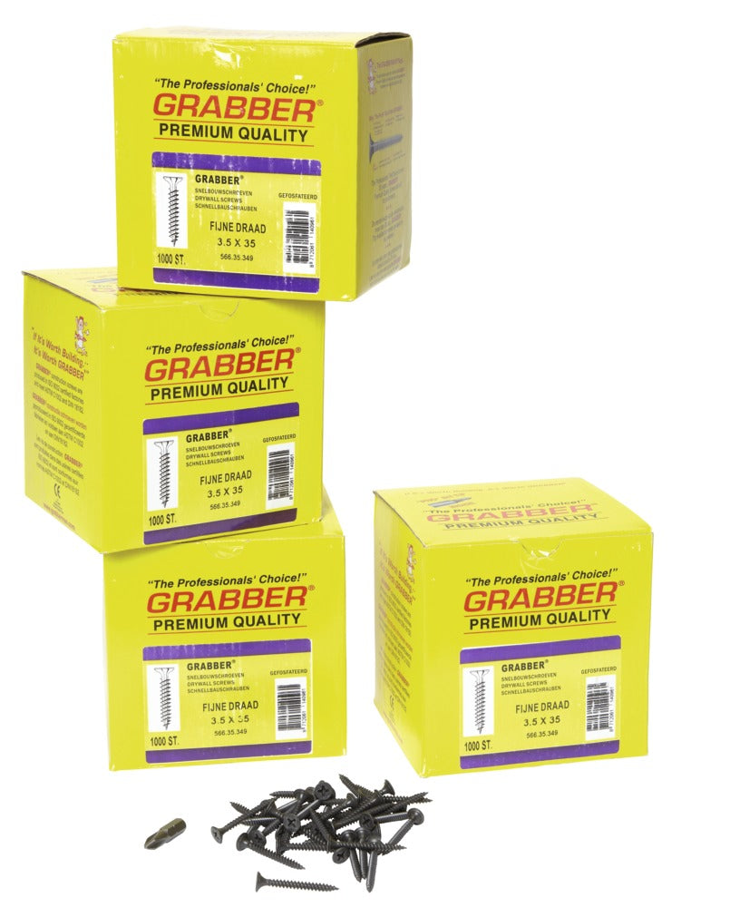 Grabber Snelbouwschroef Gefosfateerd Staal 3,5mm Fijne Draad PH2-528185
