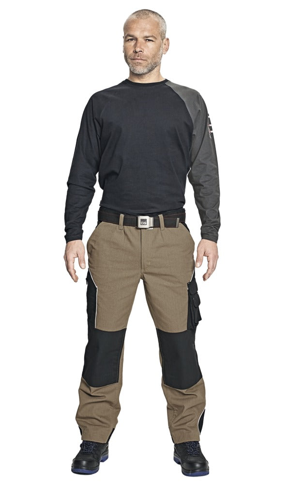 Assent Lange Werkbroek 3112 Erding maat 48 khaki/zwart-534381