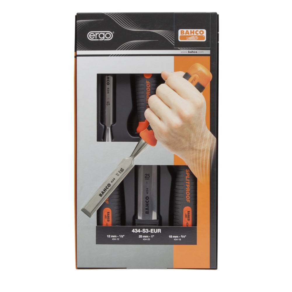 Bahco Steekbeitelset 434-S3-EUR 3-delig bestaande uit: 12, 18 en 25 mm-534977